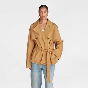 KBB by KAHLANA ‘The Belted Cropped Trench Jacket’ oversized